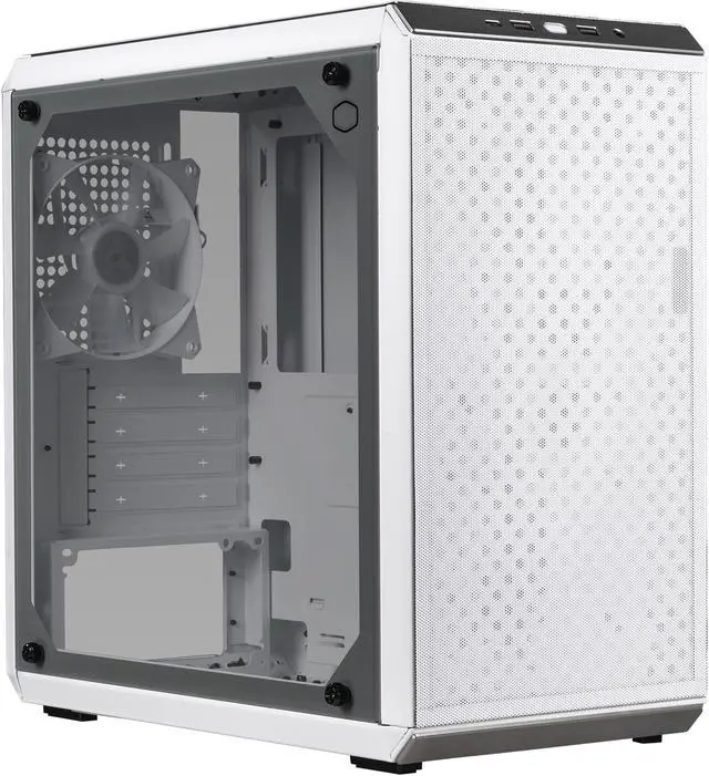 Alt view image 10 of 15 - Cooler Master Q300L V2 White Micro-ATX Tower, Magnetic Patterned Dust Filter, USB 3.2 Gen 2x2 (20GB), Tempered Glass, CPU Coolers Max 159mm, GPU Max 360mm, Fully Ventilated Airflow (Q300LV2-WGNN-S00)