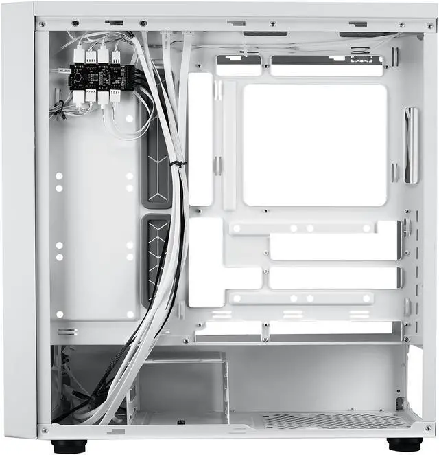 Alt view image 16 of 16 - Cooler Master MasterBox 600 ATX White Mid-Tower Case, Back-Connected Motherboard Asus|MSI|Gigabyte, 410mm GPU Max,*420mm AIO Max, Type C, Tempered Glass, Triple 140mm SickleFlow PWM, FineMesh Airflow