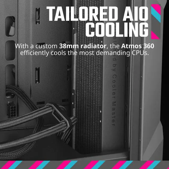 Alt view image 5 of 15 - Cooler Master TD500 MAX ATX Mid-Tower Case, Custom Atmos 360 MAX AIO, GX II Gold 850W ATX 3.0 PSU, Mobius 120P ARGB PWM Fan, Type C, Two-Stage Power Connector, Pre-Routed Cable Management