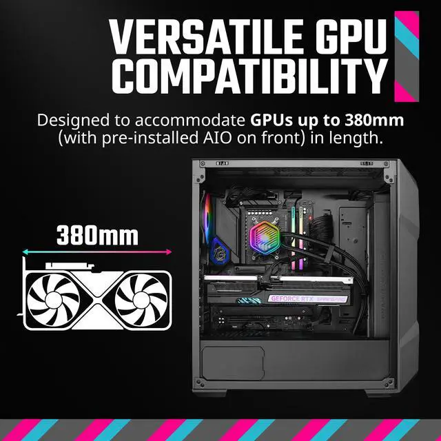 Alt view image 8 of 15 - Cooler Master TD500 MAX ATX Mid-Tower Case, Custom Atmos 360 MAX AIO, GX II Gold 850W ATX 3.0 PSU, Mobius 120P ARGB PWM Fan, Type C, Two-Stage Power Connector, Pre-Routed Cable Management