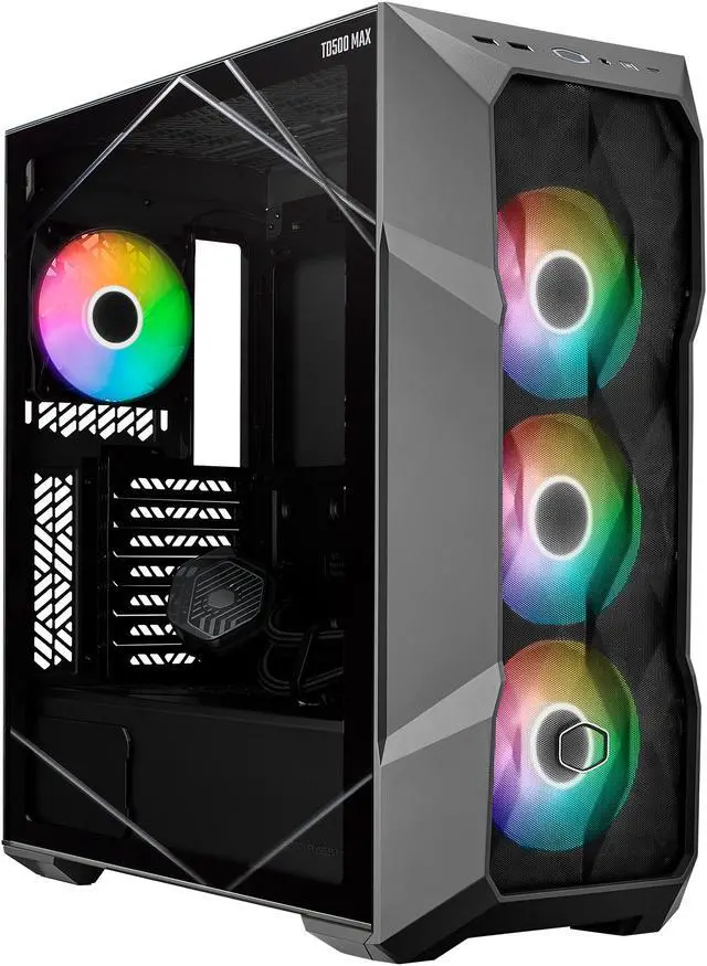 Alt view image 10 of 15 - Cooler Master TD500 MAX ATX Mid-Tower Case, Custom Atmos 360 MAX AIO, GX II Gold 850W ATX 3.0 PSU, Mobius 120P ARGB PWM Fan, Type C, Two-Stage Power Connector, Pre-Routed Cable Management
