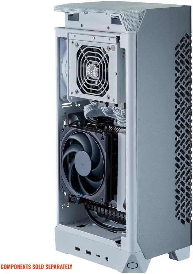 Alt view image 2 of 4 - Cooler Master NCORE 100 Air White ITX  Small Form Tower Case, 3 Slot GPU, Horizontal Mount GPU, GPUs up to 356mm, Compatible RX 7900 XTX|RTX 4090| 4080 Super, Anodized Aluminum, USB Type C