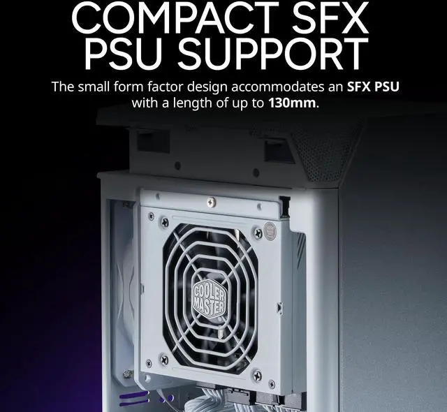 Alt view image 3 of 4 - Cooler Master NCORE 100 Air White ITX  Small Form Tower Case, 3 Slot GPU, Horizontal Mount GPU, GPUs up to 356mm, Compatible RX 7900 XTX|RTX 4090| 4080 Super, Anodized Aluminum, USB Type C