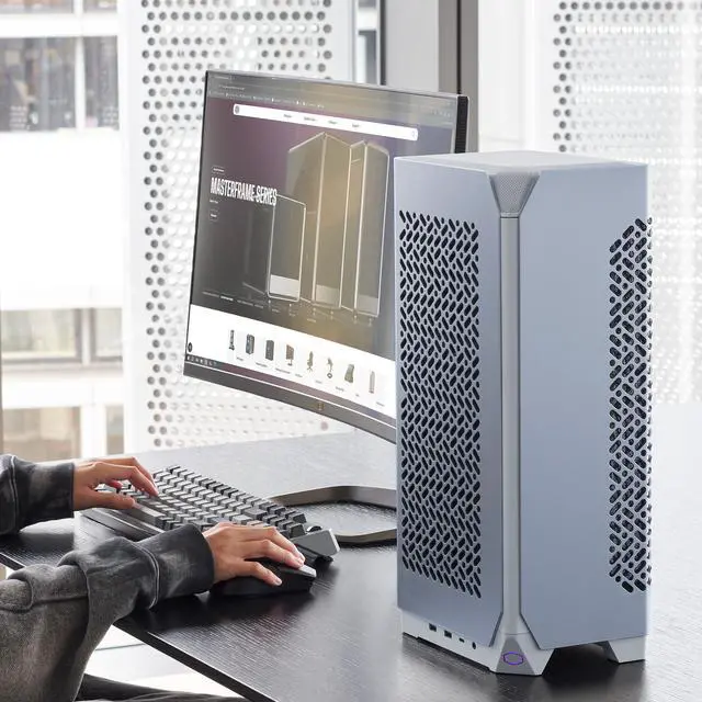 Alt view image 4 of 4 - Cooler Master NCORE 100 Air White ITX  Small Form Tower Case, 3 Slot GPU, Horizontal Mount GPU, GPUs up to 356mm, Compatible RX 7900 XTX|RTX 4090| 4080 Super, Anodized Aluminum, USB Type C