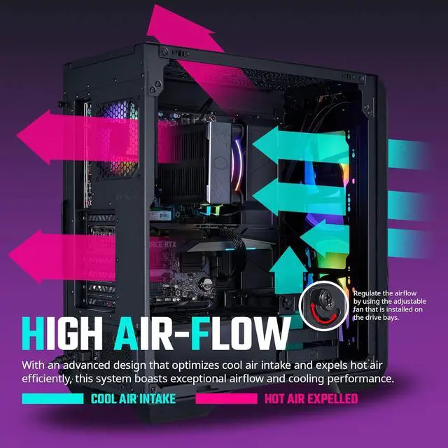 Cooler Master HAF 500 High-Airflow Mid-Tower ATX Gaming Case + Hyper ...