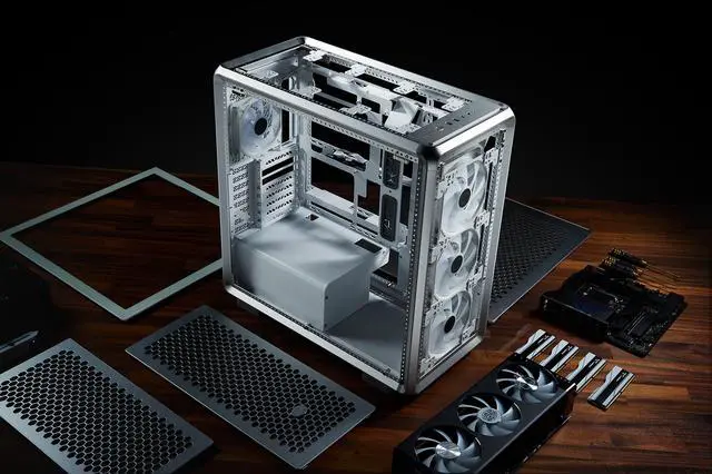 Alt view image 8 of 9 - Cooler Master MasterFrame 600 Silver FreeForm FineMesh Airflow ATX Mid-Tower Case, Aluminum Frame, Magnetic Side Panels, Customizable Internal, 410mm GPU Max, 420mm AIO Max, Type C, Tempered Glass