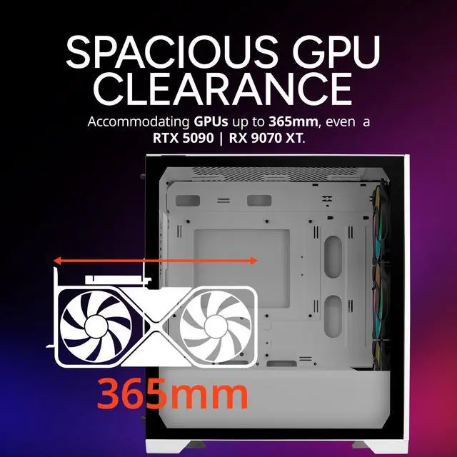 Alt view image 3 of 12 - Cooler Master Elite 302 White Micro-ATX High Airflow Minimalist PC Case, 365mm GPU Max, 280mm AIO Max, Type C, Tempered Glass, Triple 120mm aRGB PWM Fan, Intakes Grill, Breathable PSU Shroud
