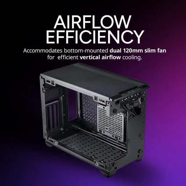 Alt view image 4 of 14 - Cooler Master NR200P V3 Mini-ITX PC Case, Top-Mount 240mm|280mm AIO, PCIe 5.0 Riser, 356mm Vertical GPU Mount, SFX PSU 130mm, Compatible RTX 5090|RX 7090 XT, Aluminum Panels, USB Type-C, DIY
