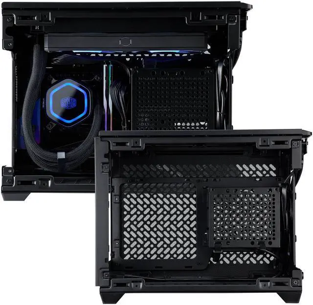 Alt view image 12 of 14 - Cooler Master NR200P V3 Mini-ITX PC Case, Top-Mount 240mm|280mm AIO, PCIe 5.0 Riser, 356mm Vertical GPU Mount, SFX PSU 130mm, Compatible RTX 5090|RX 7090 XT, Aluminum Panels, USB Type-C, DIY