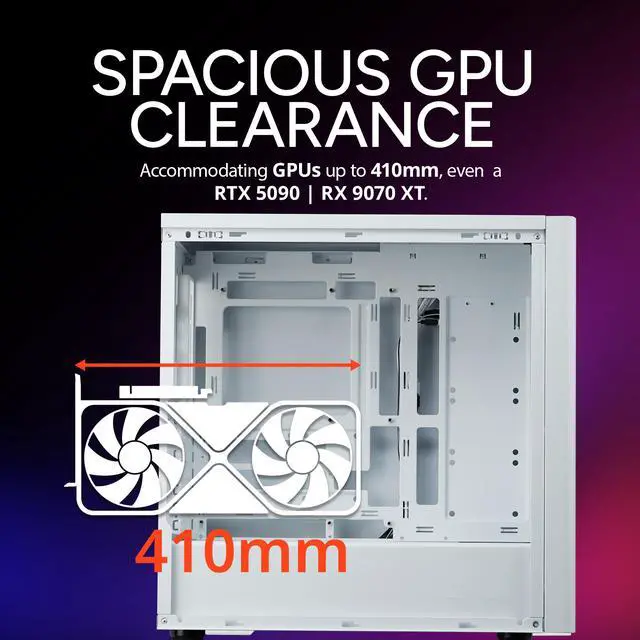 Alt view image 8 of 14 - Cooler Master Elite 502 ATX High Airflow Minimalist PC Case, 410mm GPU Max, Compatible RTX 5090|RX 7090 XT, 360mm AIO Max, Type C, Tempered Glass, Triple 120mm aRGB PWM Fan, Intakes Grill