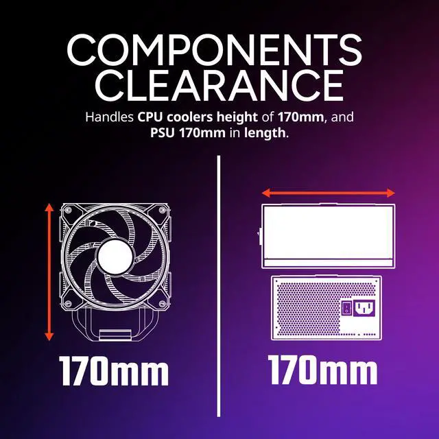 Alt view image 10 of 14 - Cooler Master Elite 502 ATX High Airflow Minimalist PC Case, 410mm GPU Max, Compatible RTX 5090|RX 7090 XT, 360mm AIO Max, Type C, Tempered Glass, Triple 120mm aRGB PWM Fan, Intakes Grill