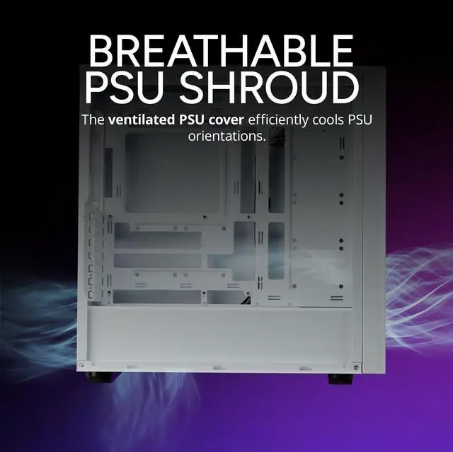 Alt view image 14 of 14 - Cooler Master Elite 502 ATX High Airflow Minimalist PC Case, 410mm GPU Max, Compatible RTX 5090|RX 7090 XT, 360mm AIO Max, Type C, Tempered Glass, Triple 120mm aRGB PWM Fan, Intakes Grill