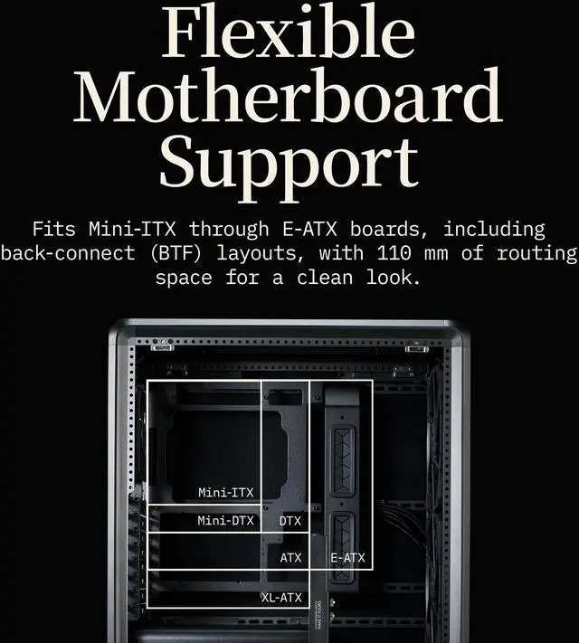 Alt view image 9 of 15 - Cooler Master MasterFrame 500 Mesh Black FreeForm 2.0 Modular Platform Open-Air ATX Mid-Tower Case, Aluminum Frame, Dual 200mm Fans, 390mm GPU Max, 360mm AIO Max, Type C, Tempered Glass