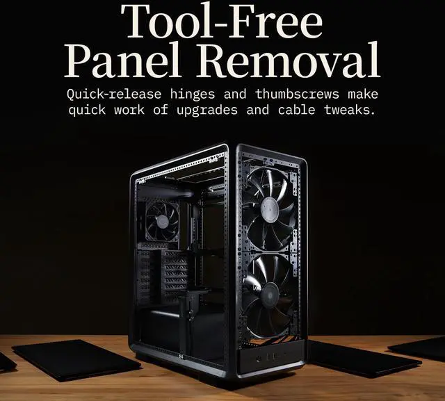 Alt view image 12 of 15 - Cooler Master MasterFrame 500 Mesh Black FreeForm 2.0 Modular Platform Open-Air ATX Mid-Tower Case, Aluminum Frame, Dual 200mm Fans, 390mm GPU Max, 360mm AIO Max, Type C, Tempered Glass