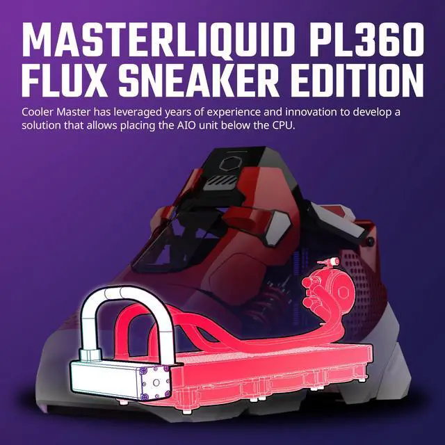 Alt view image 6 of 14 - Cooler Master Sneaker-X ITX | AIO | Power | PC Case, 360mm Flux AIO,  V850W SFX Gold PSU, 300mm GPU Mount Compatible Gigabyte RTX 5070 Ti Eagle |RX 9070 XT Gaming OC, DIY Customize Build