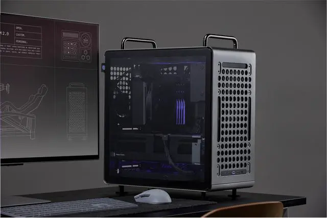 Alt view image 3 of 10 - Cooler Master QUBE 540 High-Airflow ATX Mid-Tower Case, 415mm GPU Clearance Max, Designed Ready RTX 5090|RX 9070 XT, Tempered Glass, Modular & Customizable Design, Reversible I/O Panel - Stardust Iron