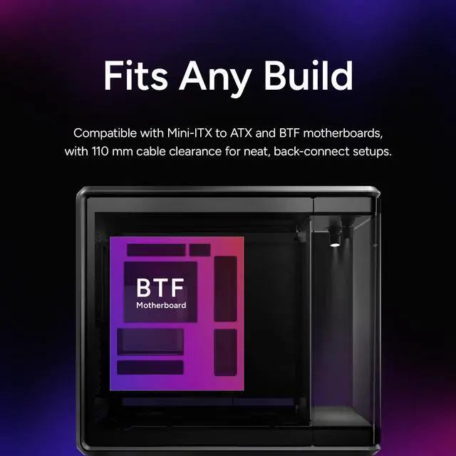 Alt view image 11 of 12 - Cooler Master MasterFrame 360 Panorama Open-Frame ATX PC Case, 3-Side Panoramic Tempered Glass, 430mm GPU Max, 360mm Radiator Support, PCIe 5.0, Supports Up to 12 x 120mm Fans, USB4 Type-C