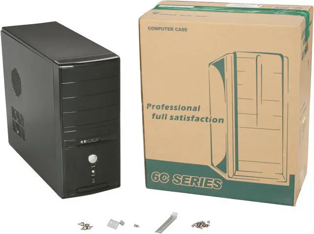 Alt view image 9 of 9 - HEC 6C28BB8S Black Steel ATX Mid Tower Computer Case