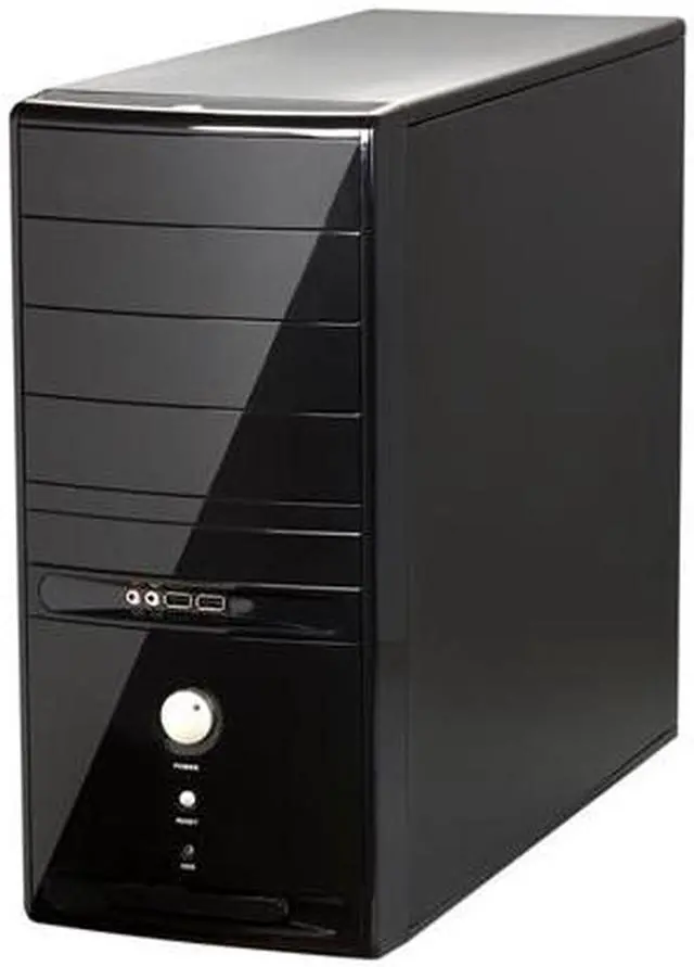 Alt view image 3 of 9 - HEC 6C28BBX585 Black Steel ATX Mid Tower Computer Case 585W Power Supply