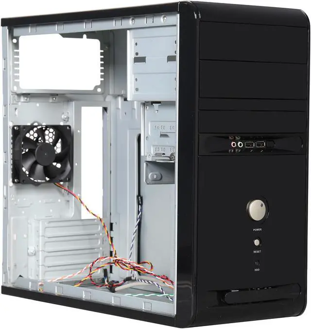 Alt view image 7 of 9 - HEC 6K28BB8F Black 0.8mm SECC Steel Micro ATX Mini Tower Computer Case