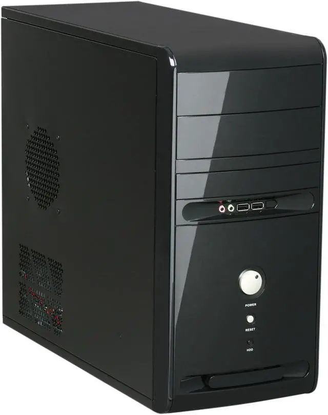 Main image of HEC 6K28BBX585 Black 0.8mm SECC Steel Micro ATX Mini Tower Computer Case 585W Power Supply