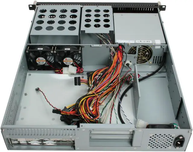 Alt view image 6 of 9 - hec RA251C00F w HEC500TDBTF 1.2 mm Thickness 2U Rackmount Server Case 500W 2 External 5.25" Drive Bays