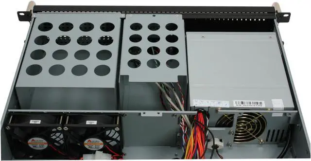 Alt view image 7 of 9 - hec RA251C00F w HEC500TDBTF 1.2 mm Thickness 2U Rackmount Server Case 500W 2 External 5.25" Drive Bays