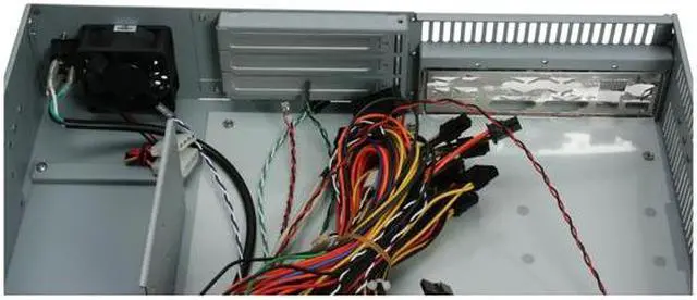 Alt view image 8 of 9 - hec RA251C00F w HEC500TDBTF 1.2 mm Thickness 2U Rackmount Server Case 500W 2 External 5.25" Drive Bays