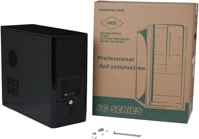 Alt view image 11 of 11 - HEC 6C11BB Black 0.8mm SECC Steel ATX Mid Tower Computer Case
