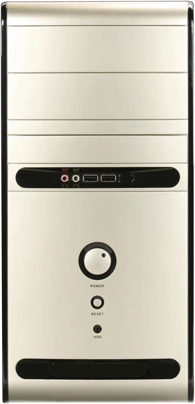 Alt view image 2 of 9 - HEC 6K28BSX585 Black / Silver 0.8mm SECC Steel Micro ATX Mini Tower Computer Case 585W Power Supply
