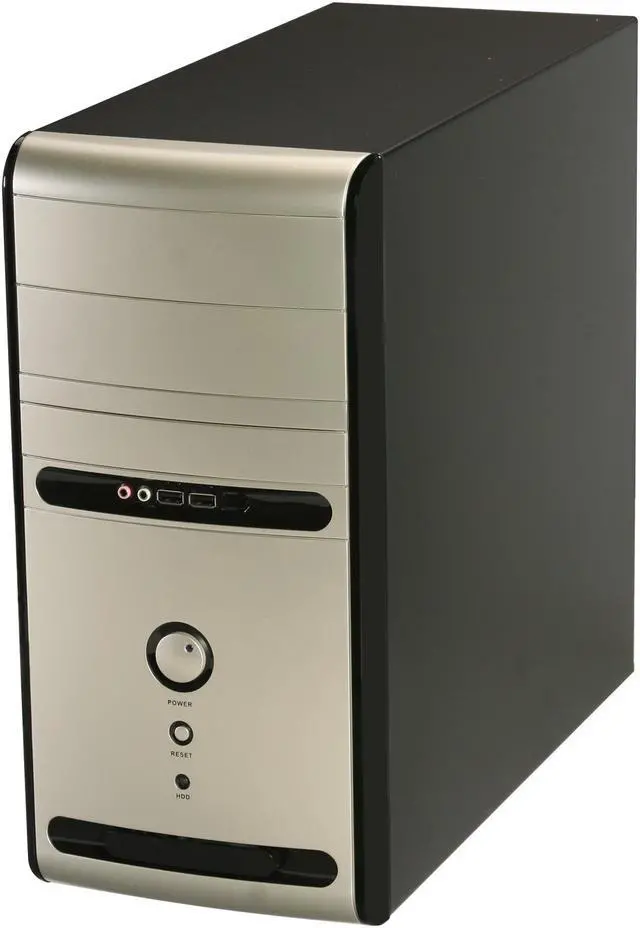 Alt view image 3 of 9 - HEC 6K28BSX585 Black / Silver 0.8mm SECC Steel Micro ATX Mini Tower Computer Case 585W Power Supply