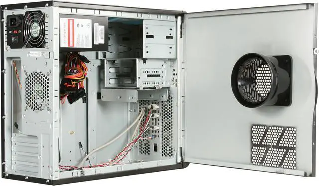 Alt view image 5 of 9 - HEC 6K28BSX585 Black / Silver 0.8mm SECC Steel Micro ATX Mini Tower Computer Case 585W Power Supply