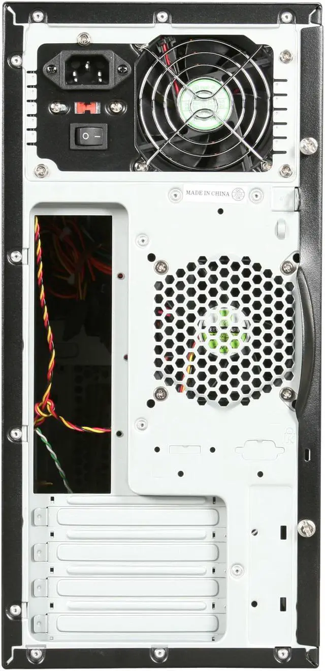 Alt view image 8 of 9 - HEC 6K28BSX585 Black / Silver 0.8mm SECC Steel Micro ATX Mini Tower Computer Case 585W Power Supply