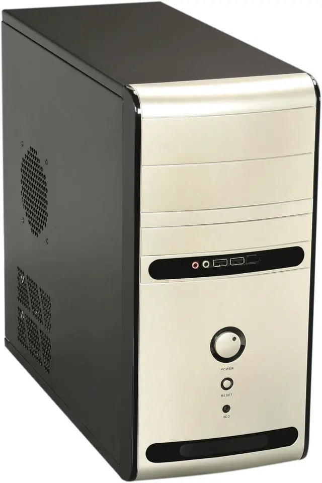 Main image of HEC 6K28BSOH48D Black / Silver 0.8mm SECC Steel Micro ATX Mini Tower Computer Case 485W Power Supply
