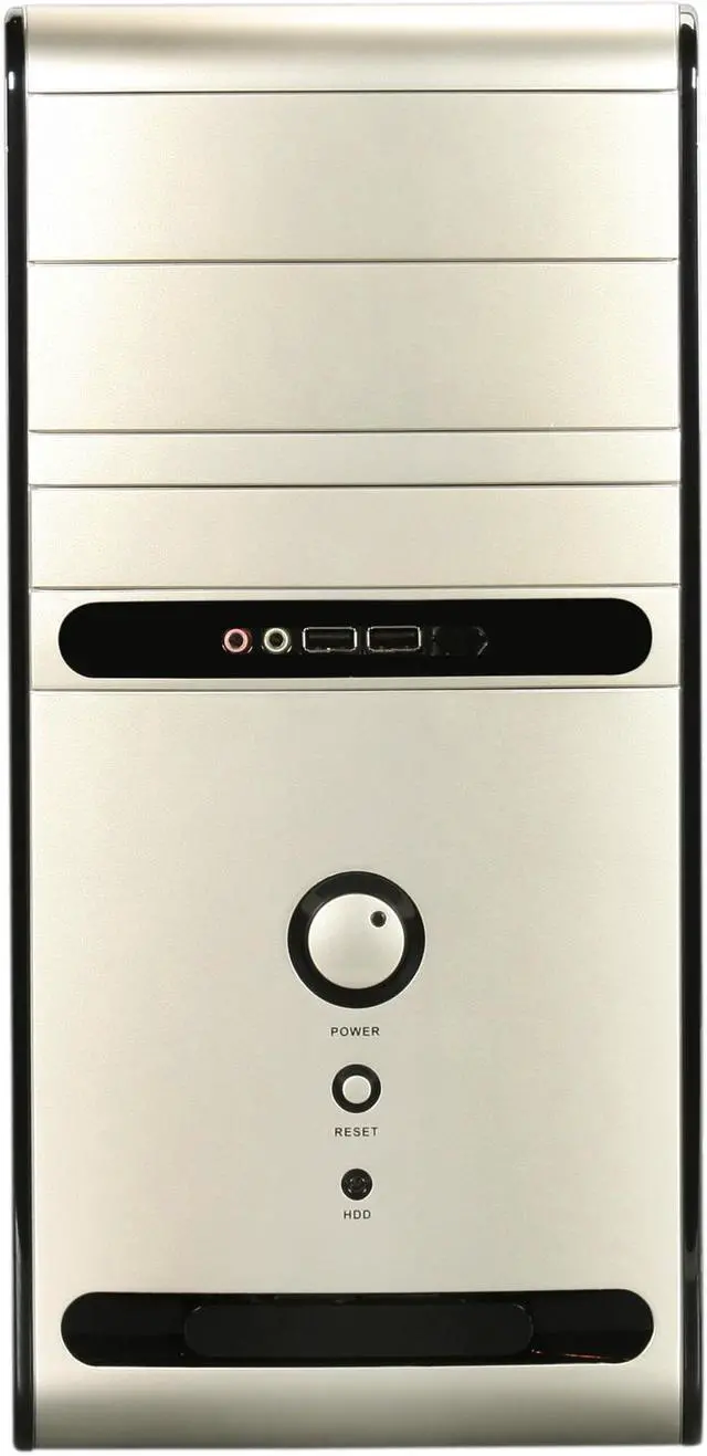 Alt view image 2 of 9 - HEC 6K28BSOH48D Black / Silver 0.8mm SECC Steel Micro ATX Mini Tower Computer Case 485W Power Supply
