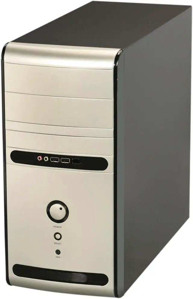 Alt view image 3 of 9 - HEC 6K28BSOH48D Black / Silver 0.8mm SECC Steel Micro ATX Mini Tower Computer Case 485W Power Supply