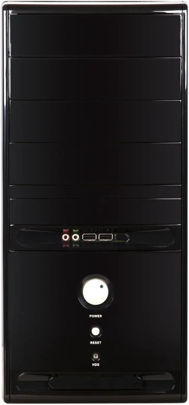 Alt view image 2 of 9 - HEC 6C28BBOH48D Black 0.8mm SECC Steel ATX Mid Tower Computer Case 485W Power Supply