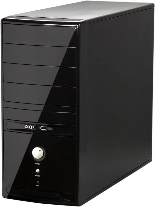Alt view image 3 of 9 - HEC 6C28BBOH48D Black 0.8mm SECC Steel ATX Mid Tower Computer Case 485W Power Supply