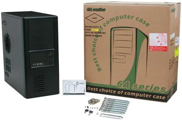 Alt view image 11 of 11 - HEC 6AR6BB2F Black Steel ATX Mid Tower Computer Case