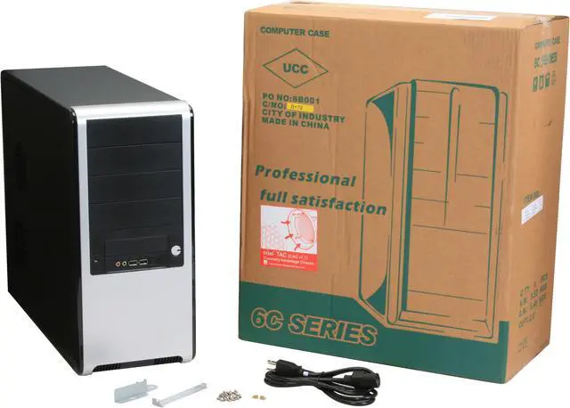 HEC 6C60BS Silver ATX Mid Tower Computer Case with Ultra Silent 500Watt ...