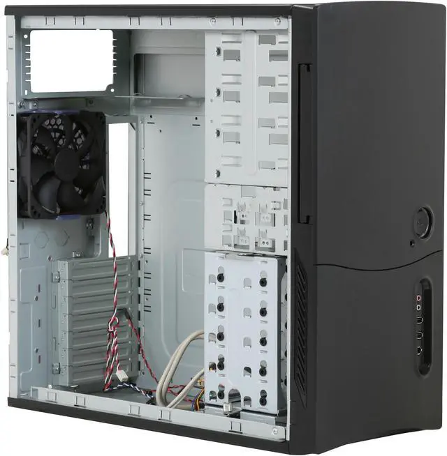 Alt view image 7 of 10 - HEC 6A34BB Black 0.8mm SECC Steel ATX Mid Tower Computer Case
