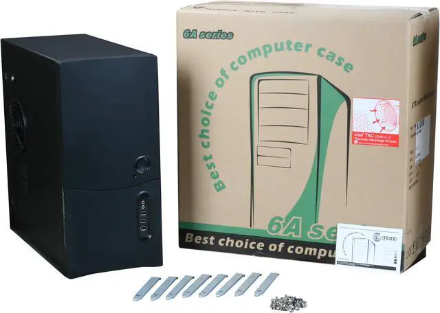 Alt view image 10 of 10 - HEC 6A34BB Black 0.8mm SECC Steel ATX Mid Tower Computer Case