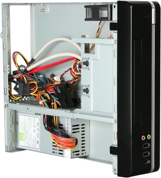 Alt view image 8 of 10 - HEC 8K 8K01BBA20 Black 0.7mm Thickness SECC (Japanese Steel Metal) Mini-ITX Desktop Computer Case 200W Power Supply