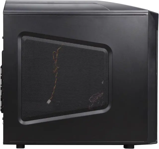 Alt view image 3 of 9 - HEC Blitz Black Steel Edition ATX Mid Tower Computer Chassis Gaming Case w/ Front Blue LED 120mm Fan & Top 120mm Fan