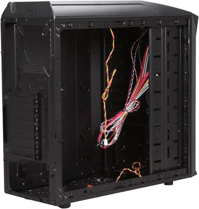 Alt view image 4 of 9 - HEC Blitz Black Steel Edition ATX Mid Tower Computer Chassis Gaming Case w/ Front Blue LED 120mm Fan & Top 120mm Fan