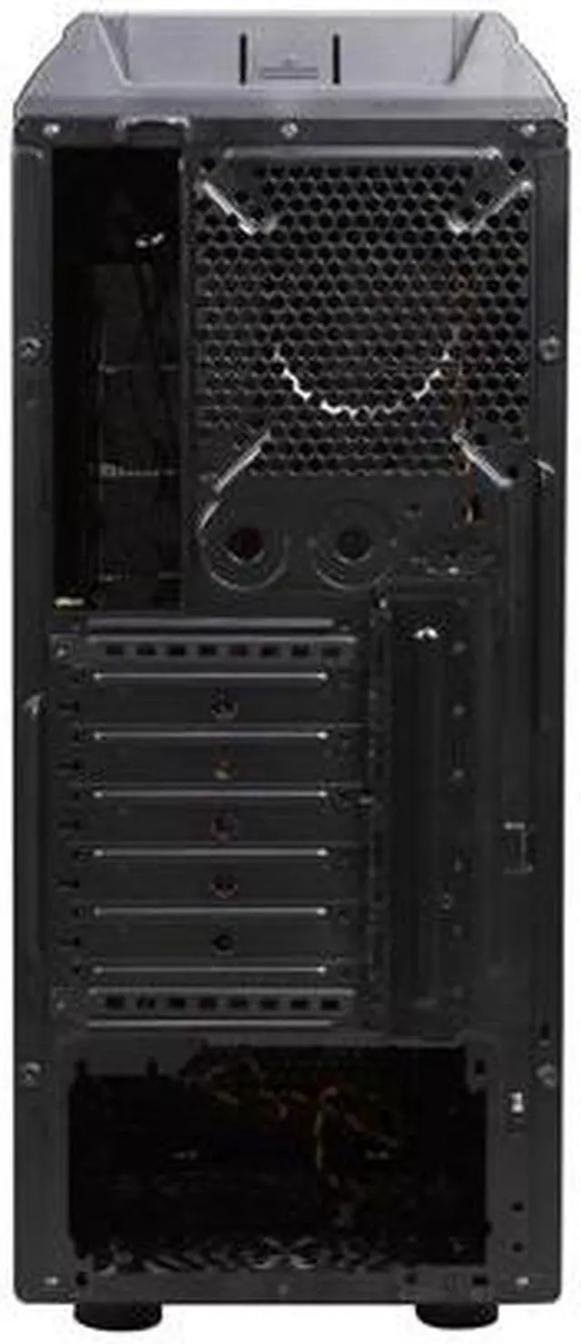 Alt view image 8 of 9 - HEC Blitz Black Steel Edition ATX Mid Tower Computer Chassis Gaming Case w/ Front Blue LED 120mm Fan & Top 120mm Fan