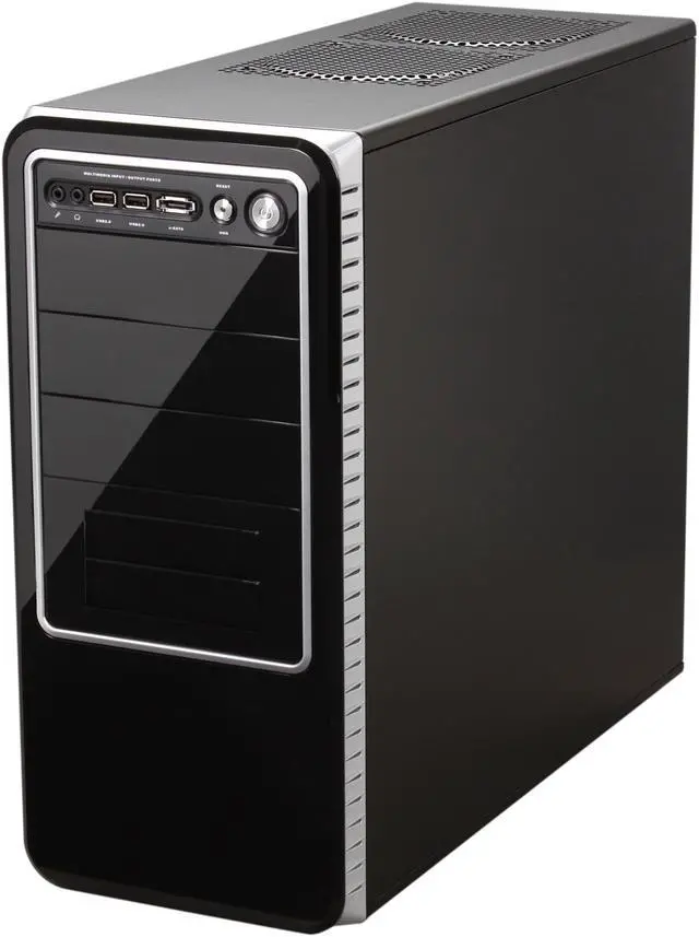 Alt view image 3 of 9 - HEC 63RABB Black Steel ATX Mid Tower Computer Case - OEM