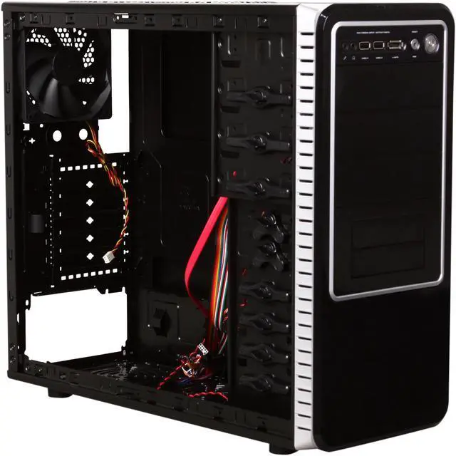 Alt view image 7 of 9 - HEC 63RABB Black Steel ATX Mid Tower Computer Case - OEM
