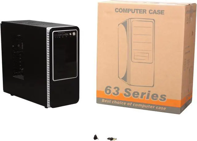 Alt view image 9 of 9 - HEC 63RABB Black Steel ATX Mid Tower Computer Case - OEM