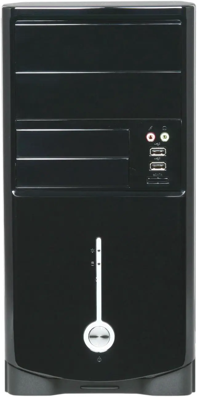 Alt view image 2 of 9 - HEC 6T Series 6T10LOH400 Black SECC Steel Micro ATX Mini Tower Computer Case with E-SATA included 400W Power Supply